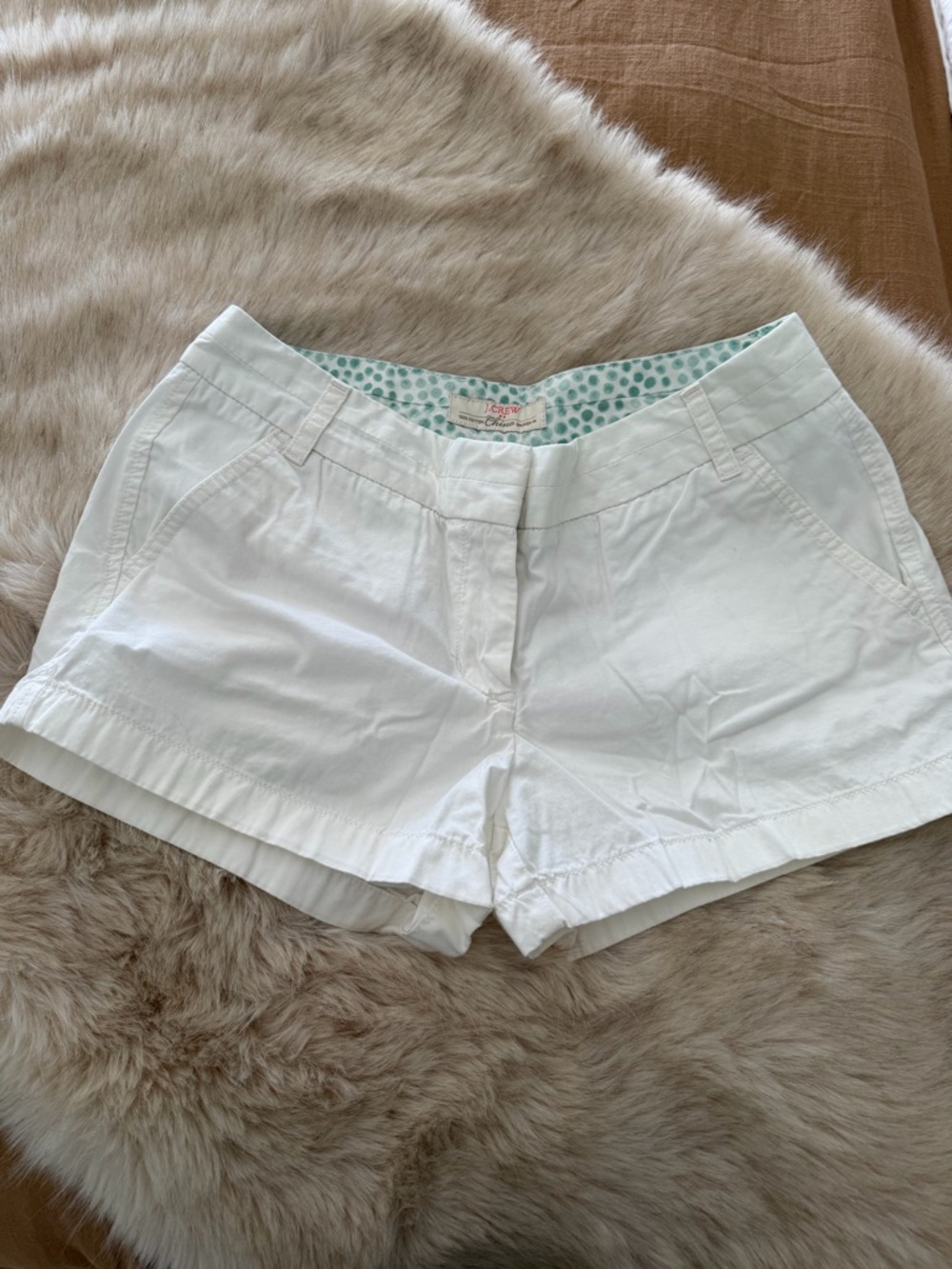 J. Crew Factory White Cotton Chino broken-in Shorts 6